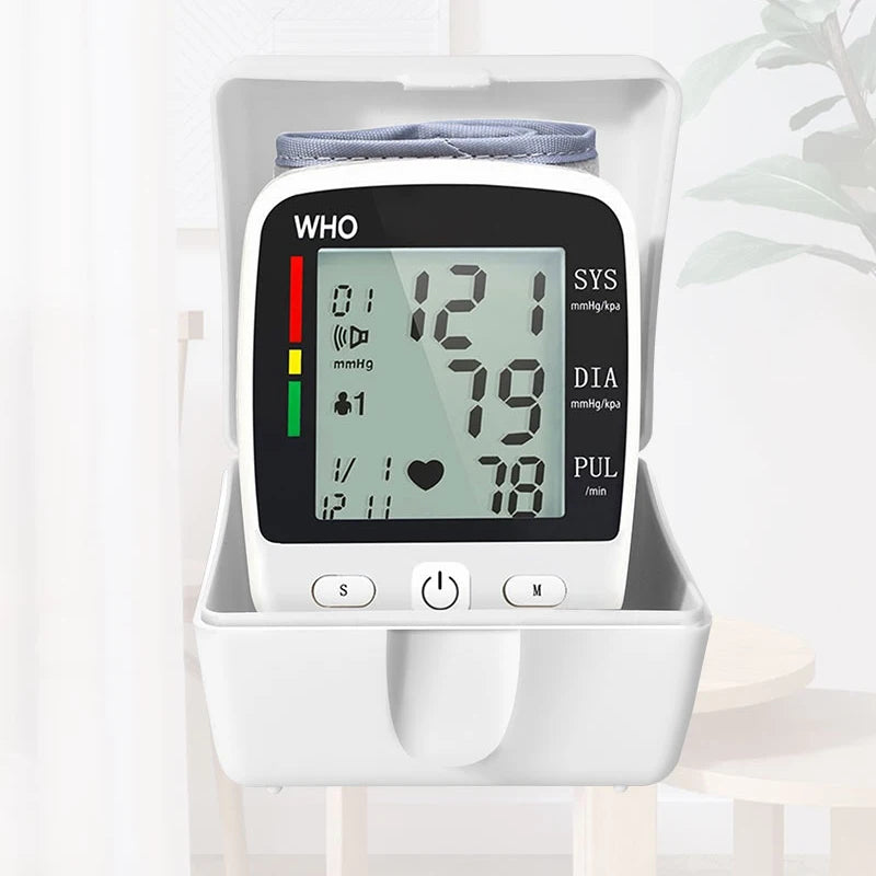 TAKROL Digital Wrist Blood Pressure Monitor Tensiometer With LCD 2x90 Memory Rechargeable