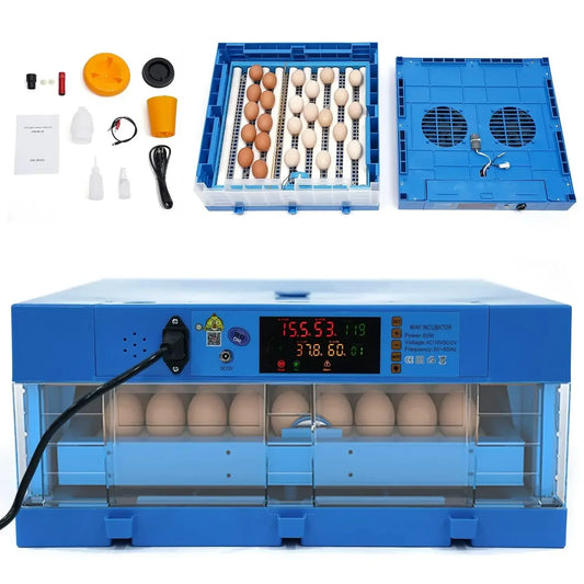 Automatic Egg Incubator with Digital Display 110V 12V Hatch Up To 64 Eggs For Chicken Ducks Geese Pigeons And Quail