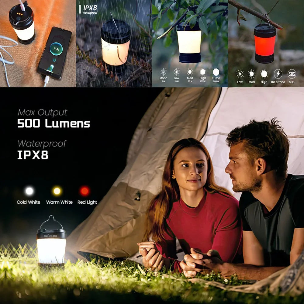 Sofirn LT1S Rechargeable Camping Light With USB C Outdoor Lantern