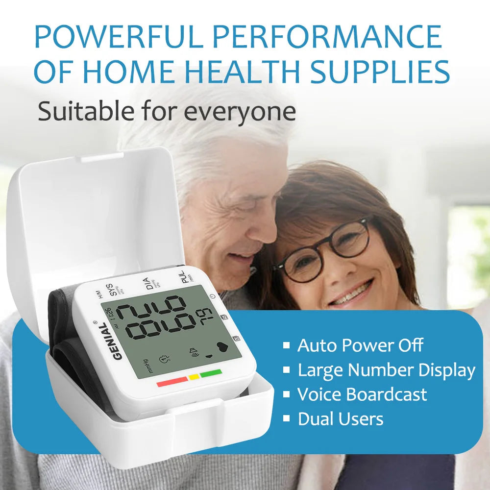 Blood Pressure Wrist Cuff Universal, Large LCD, 2-User
