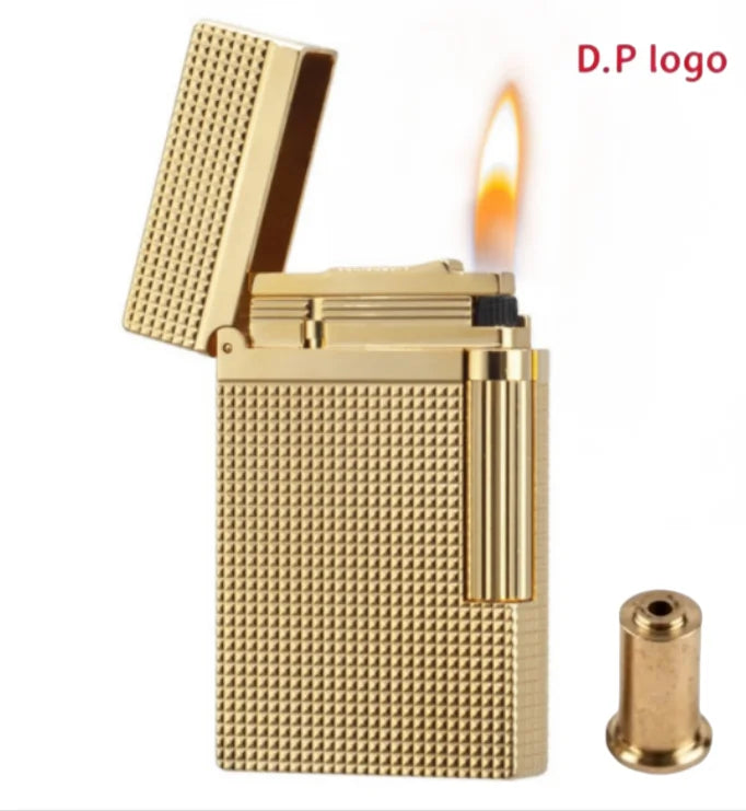 Retro Metal Gas Lighter Diamond Texture Design Custom Engraving