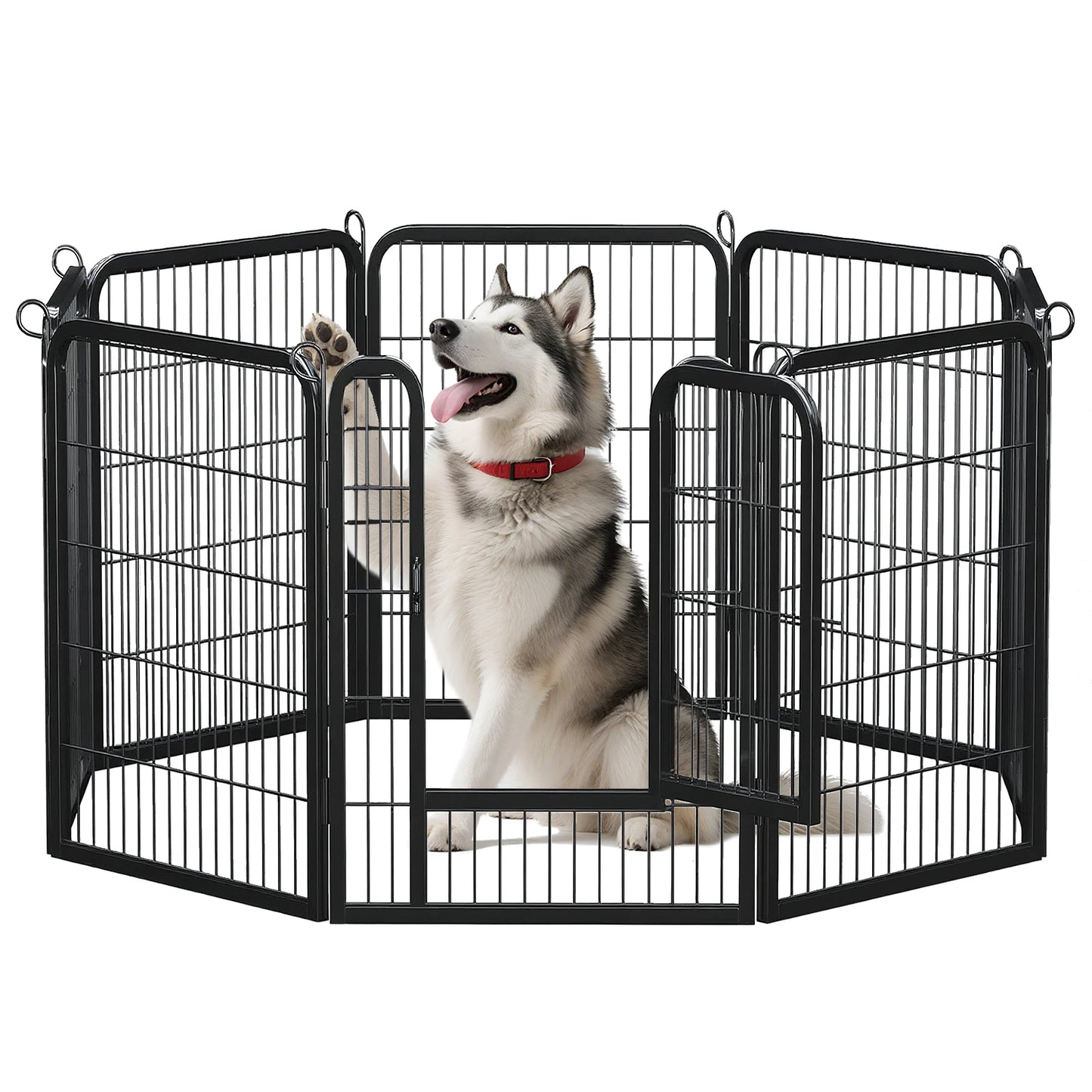 Dog Playpen With Door Foldable Metal Pet Fence For Indoor Outdoor Use Heavy Duty
