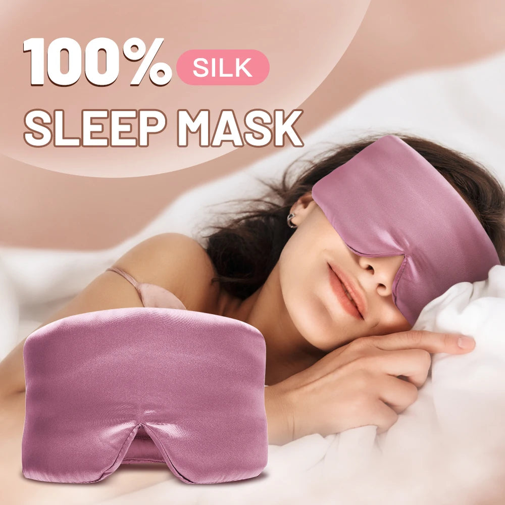 Mulberry Silk Sleep Mask With Adjustable Headband For Light Blocking