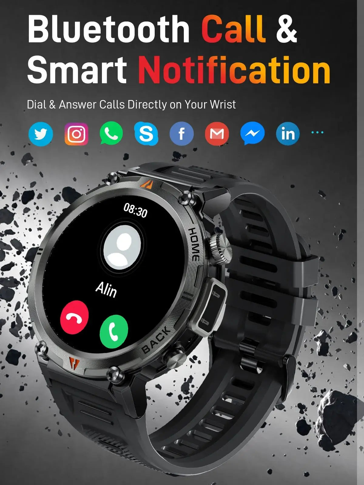 LaNikar KE3 Smartwatch Bluetooth Call Health Monitor