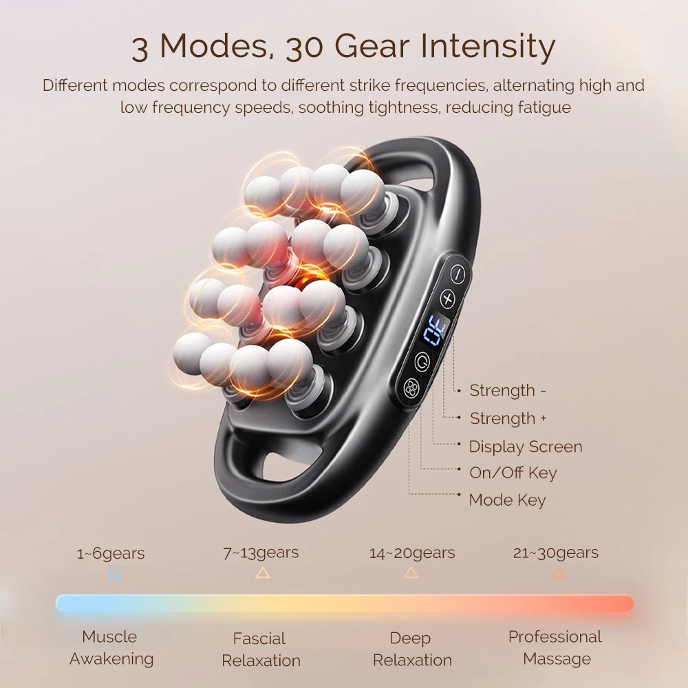Foreverlily 16 Head Fascia Gun High Frequency Vibration Massage Gun For Back Neck Shoulders