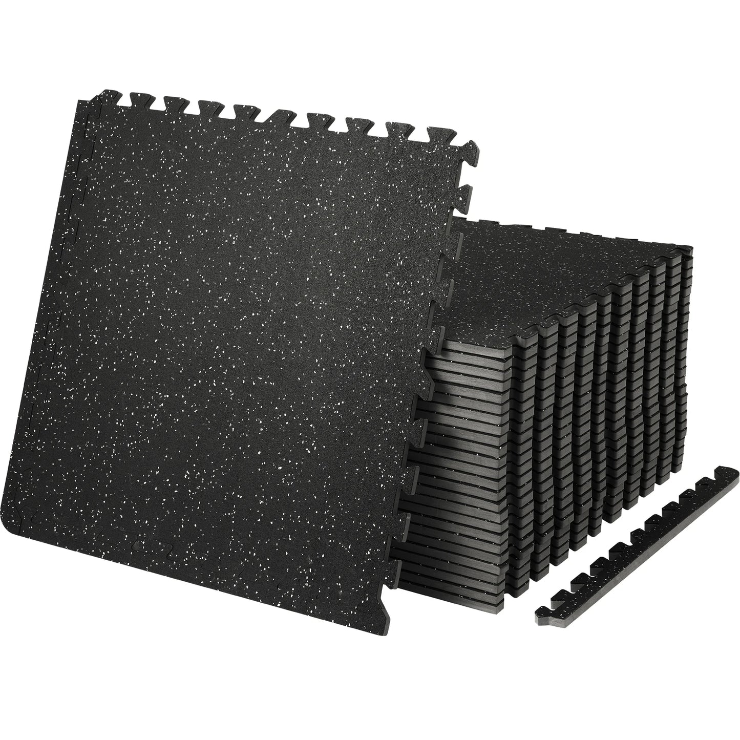 SucceBuy Interlocking Gym Floor Mats With Rubber Top