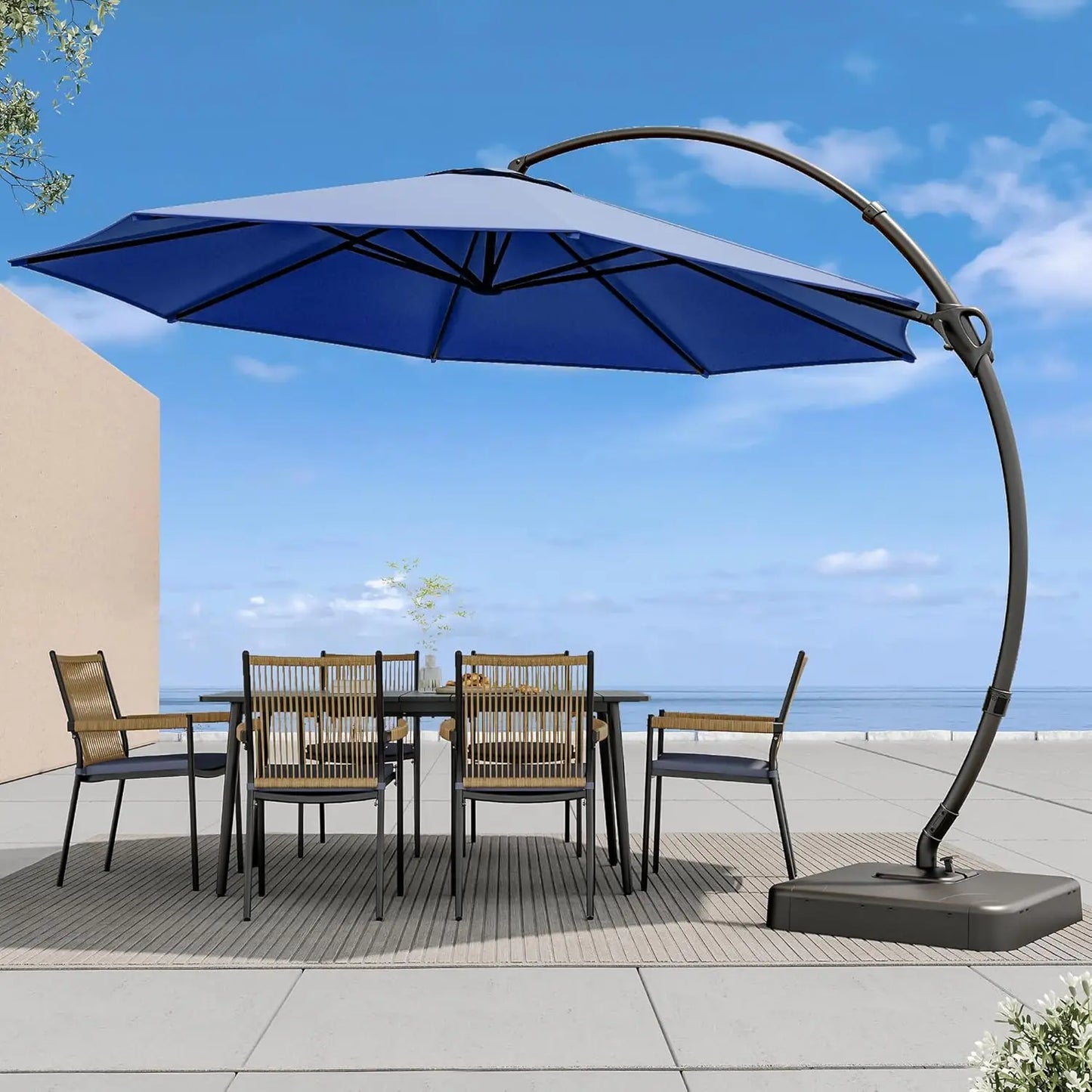Outdoor Patio Umbrella With Base Included Aluminum Cantilever