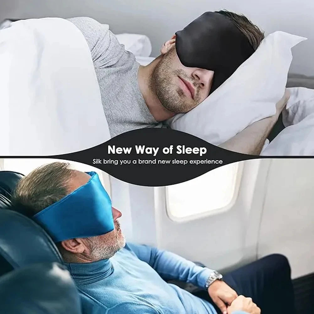 Mulberry Silk Sleep Mask With Adjustable Headband For Light Blocking