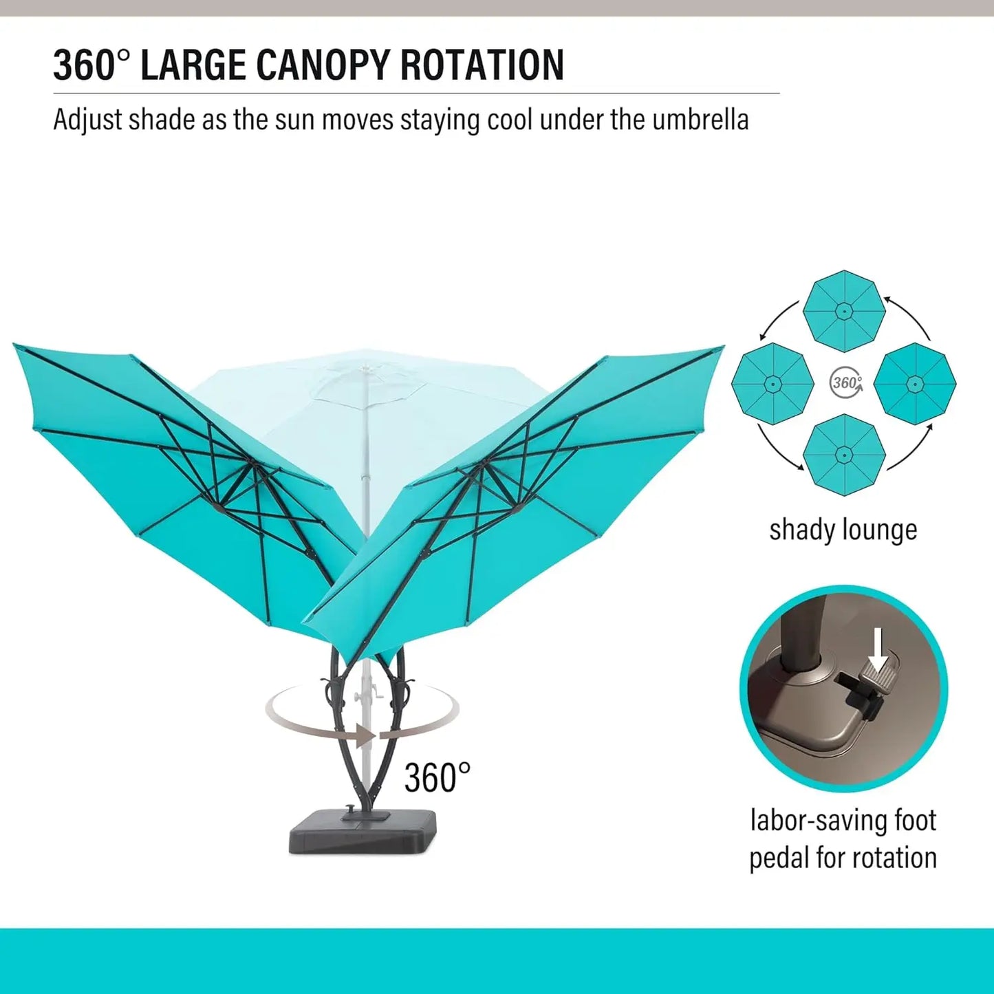 Outdoor Patio Umbrella With Base Included Aluminum Cantilever