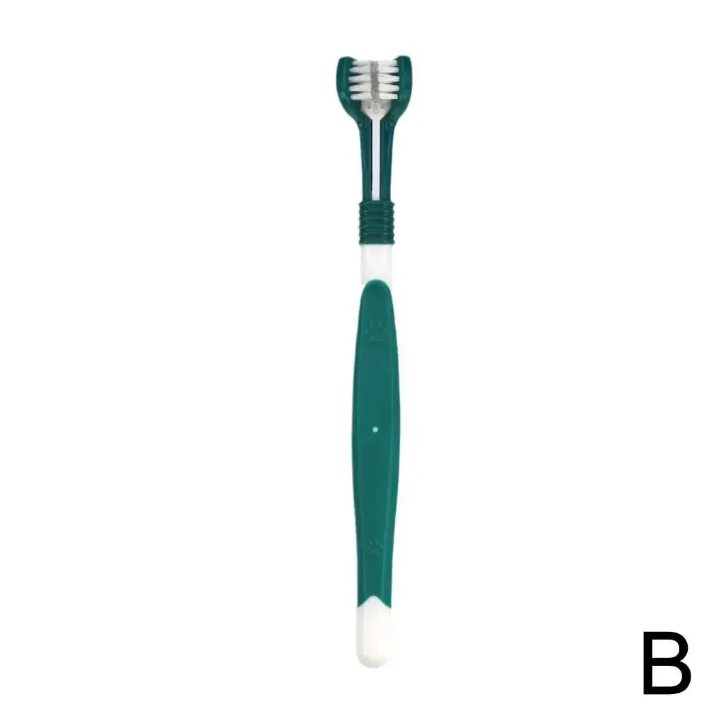 Three Sided Pet Toothbrush Three Head Dental Cleaning Tool For Dogs And Cats Oral Care