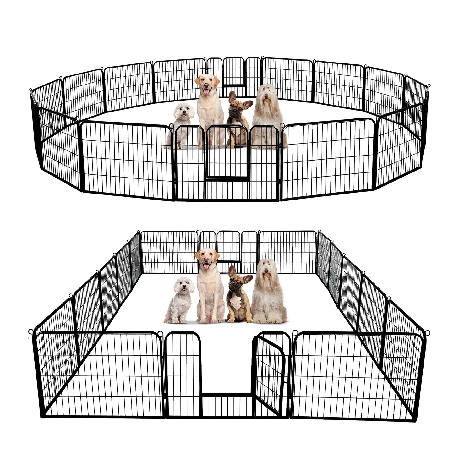 Dog Playpen With Door Foldable Metal Pet Fence For Indoor Outdoor Use Heavy Duty