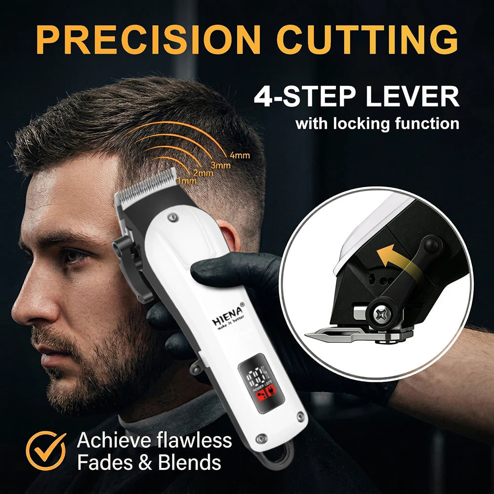 HIENA Pro Hair Clippers Kit 4 Piece Electric Grooming Set