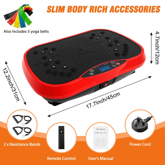 Portable Vibration Plate Exercise Machine With Resistance Bands