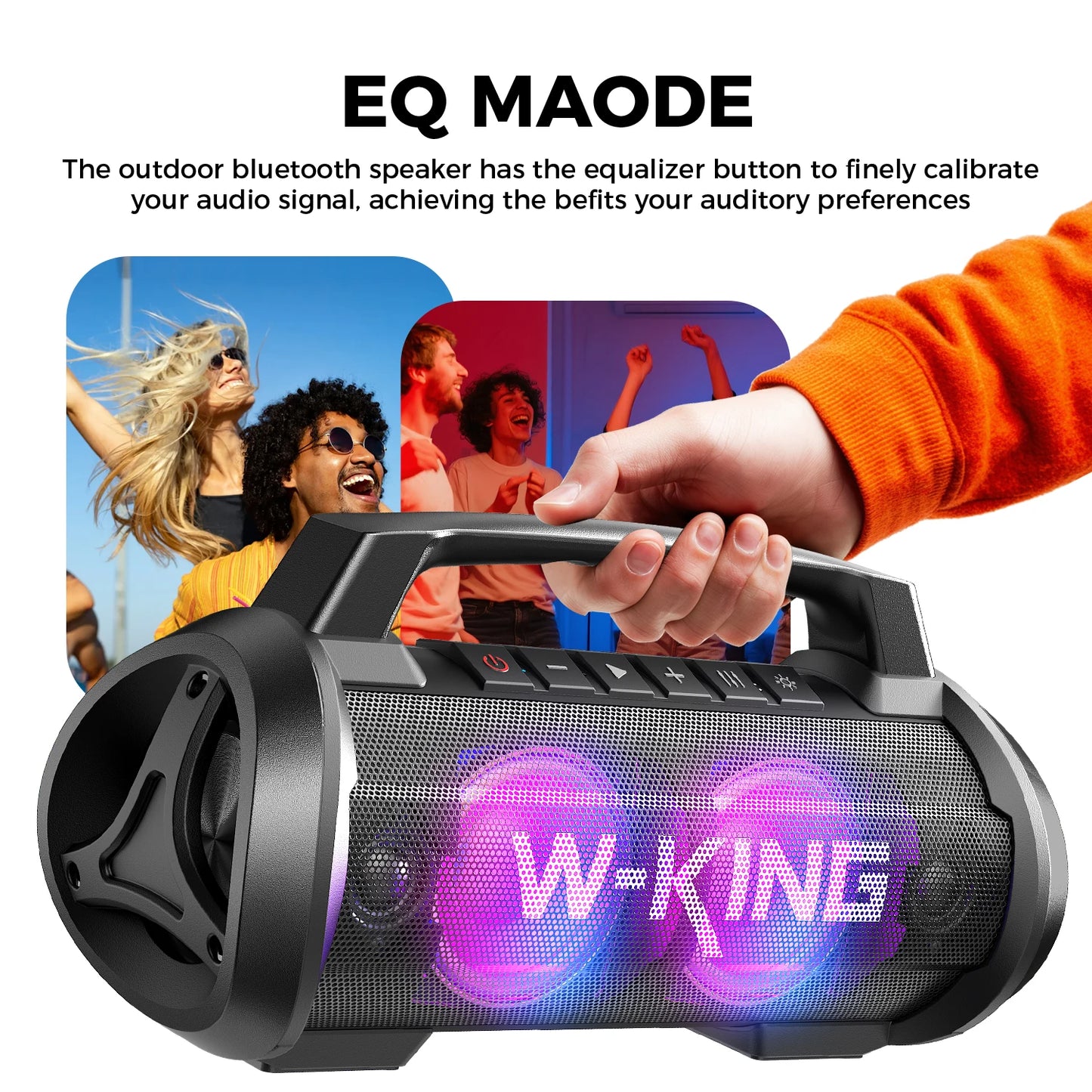 W-KING 70W RMS Bluetooth Portable Speaker IPX6 Waterproof With Subwoofer Bass Boost