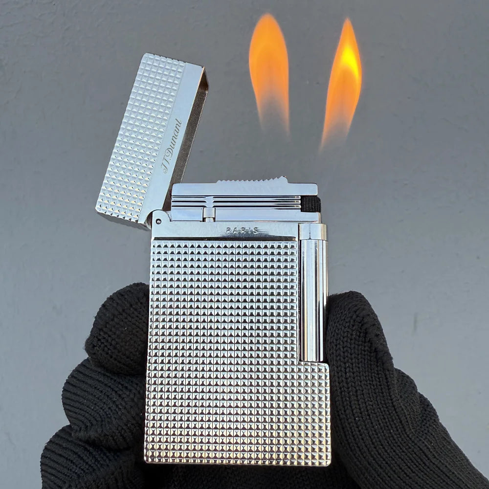 Retro Metal Gas Lighter Diamond Texture Design Custom Engraving