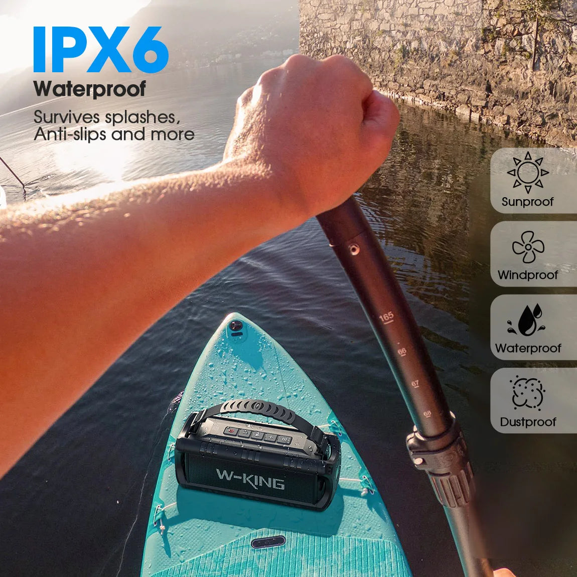 W-KING Bluetooth Speaker 30W Portable Wireless IPX6 Waterproof Outdoor Speaker With 24H Playtime And EQ