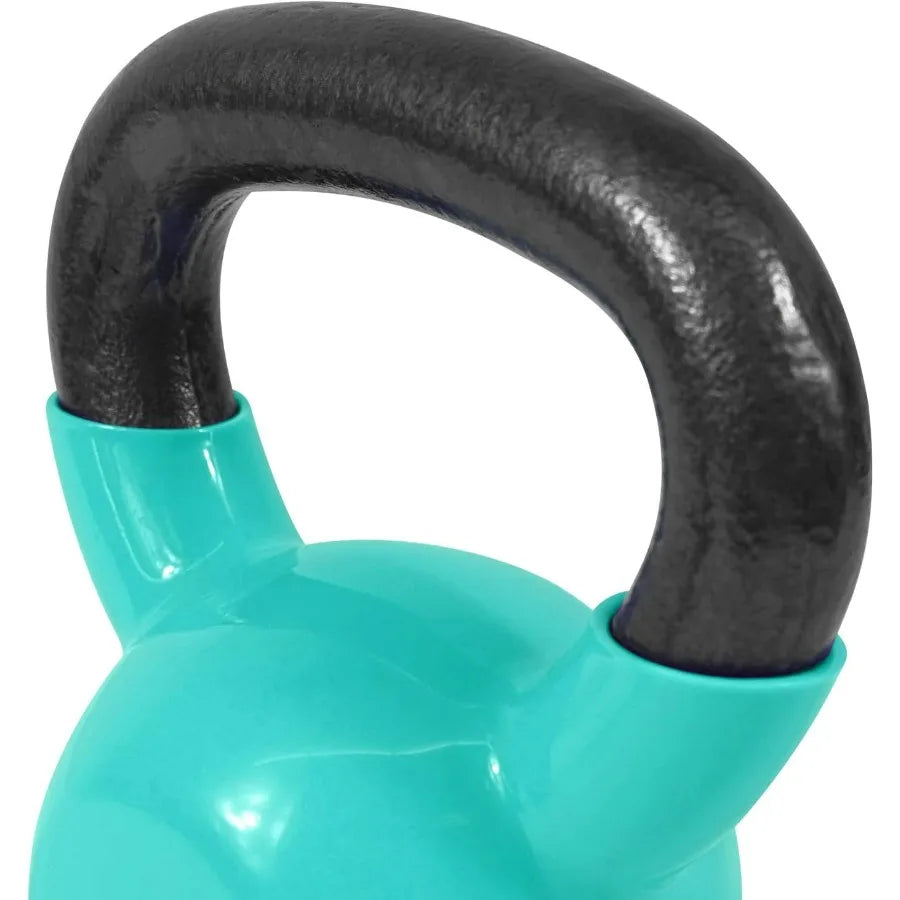 LISM Vinyl Coated Kettlebell Set With Flat Bottom Fitness