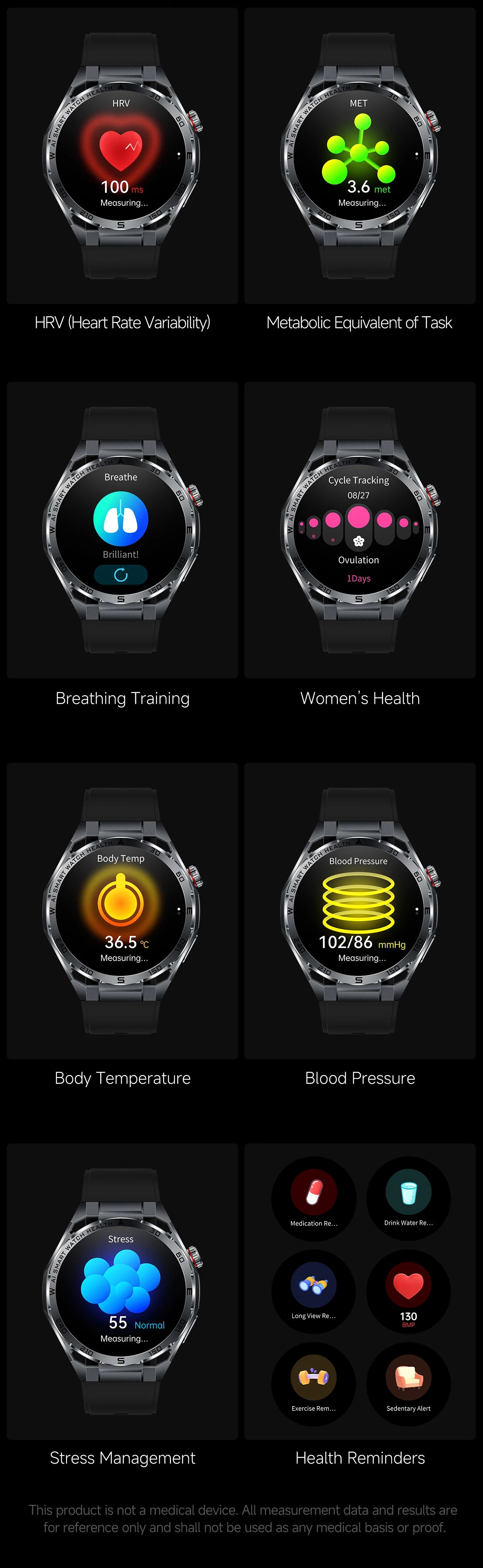 Smart Health Watch With ECG And PPG Body Fat Analysis Uric Acid BP Blood Oxygen Bluetooth Calling
