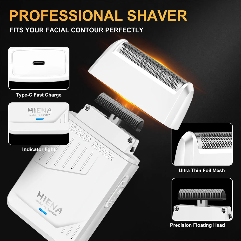 HIENA Pro Hair Clippers Kit 4 Piece Electric Grooming Set