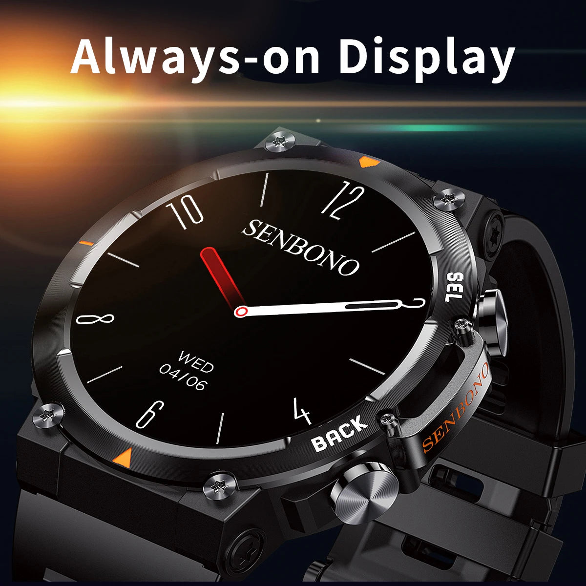 SENBONO MAX18 Smartwatch With AMOLED Display And Bluetooth