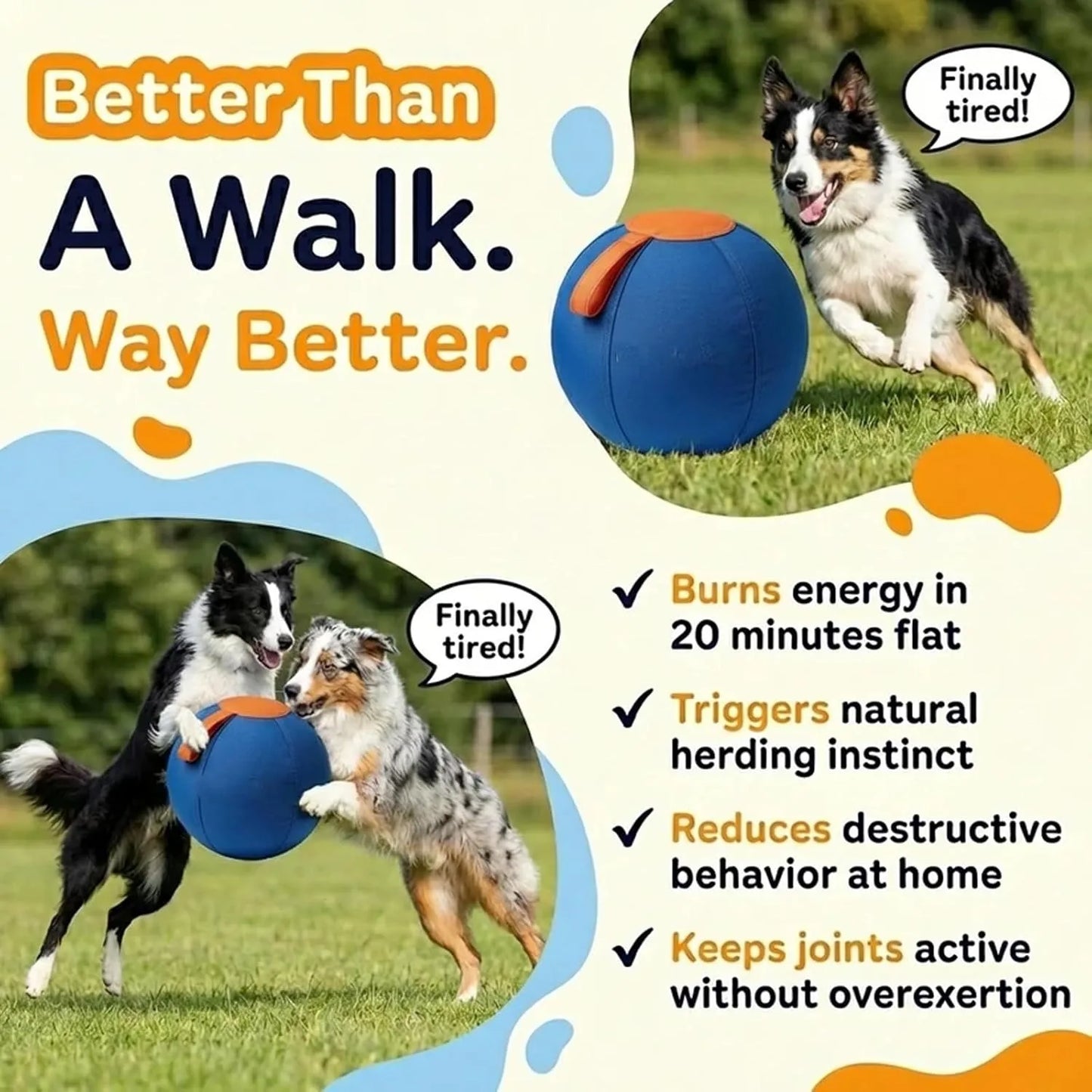 Herding Ball For Dogs Enrichment Ball Tear Resistant