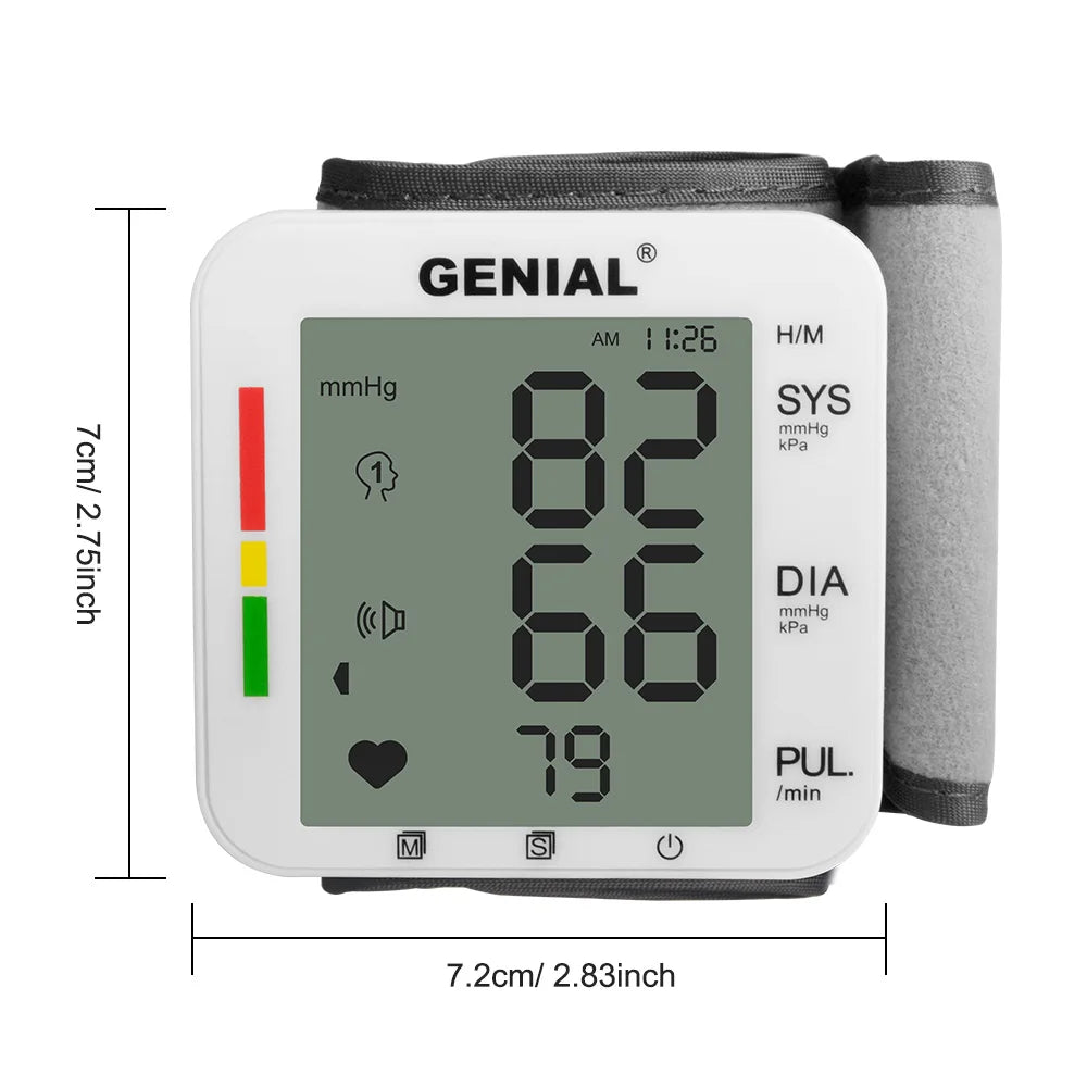 Blood Pressure Wrist Cuff Universal, Large LCD, 2-User