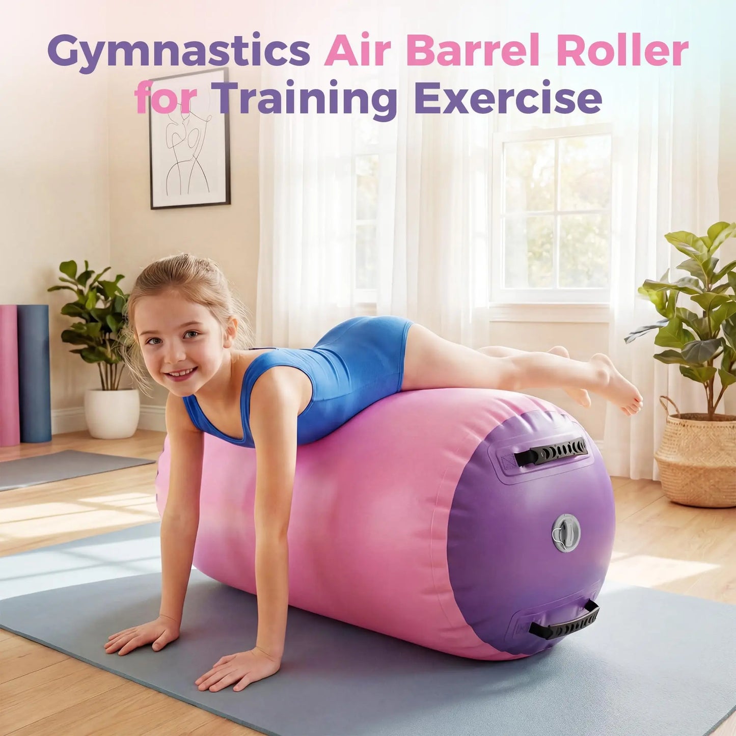 Studyset Gymnastics Air Roller Inflatable Tumbling Mat Backhandspring Track