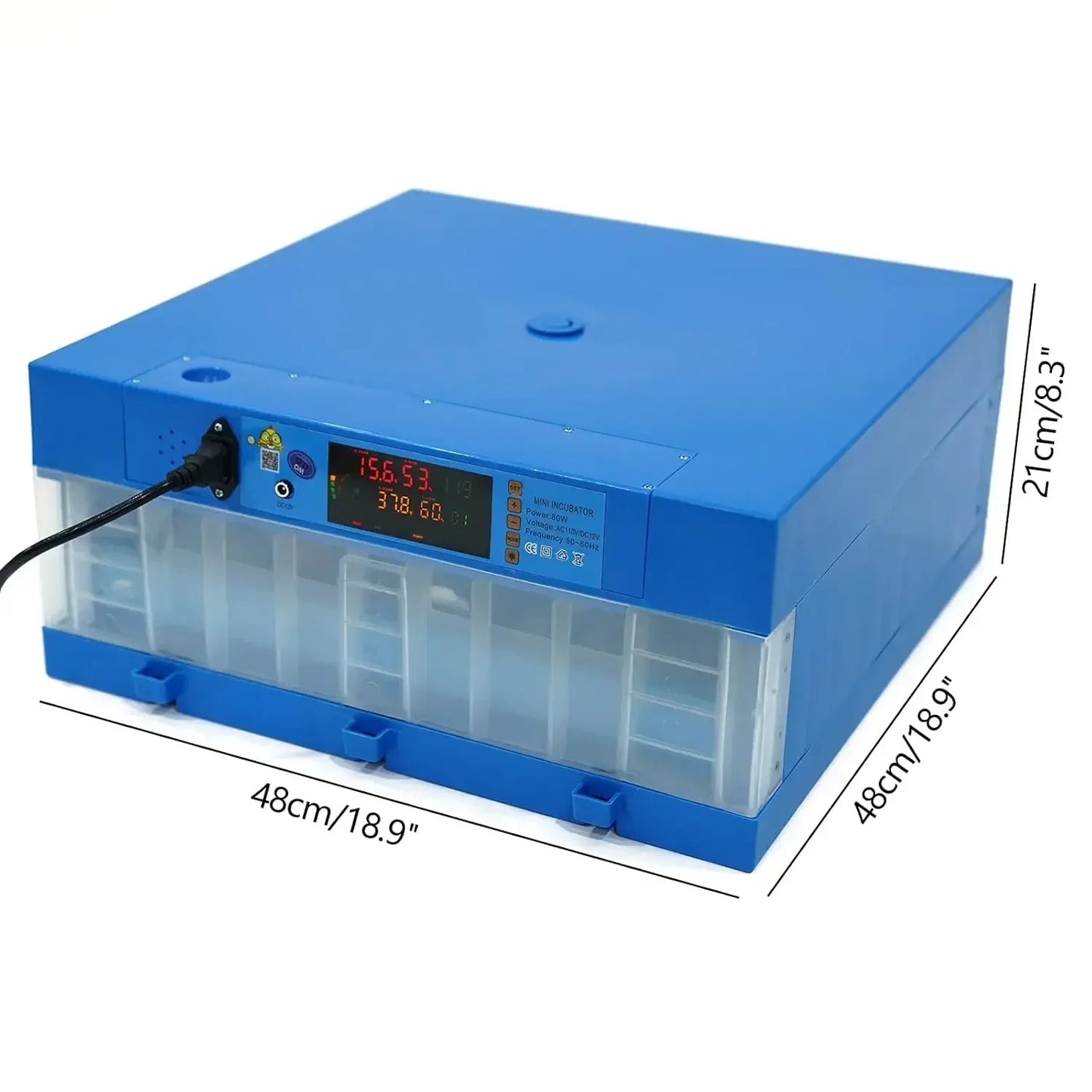 Automatic Egg Incubator with Digital Display 110V 12V Hatch Up To 64 Eggs For Chicken Ducks Geese Pigeons And Quail