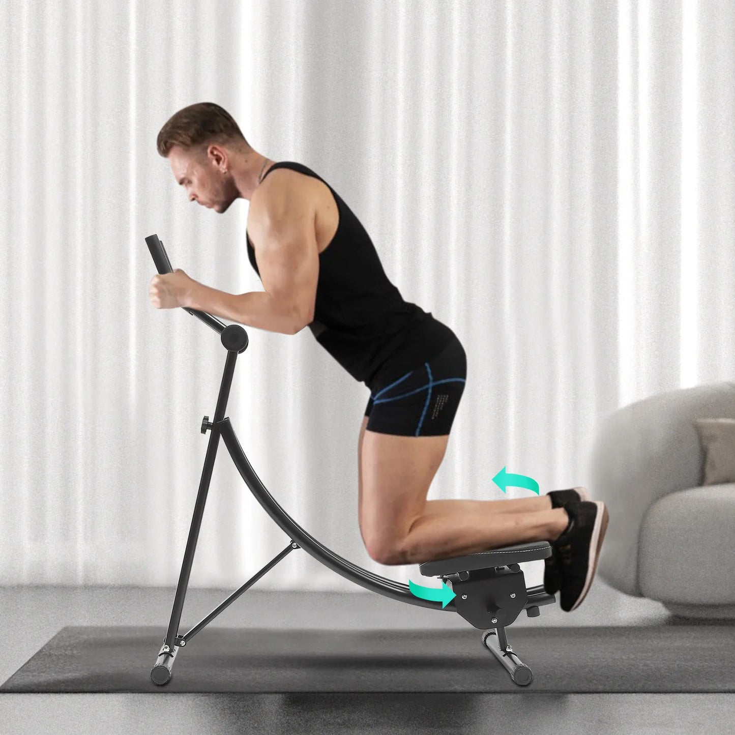Foldable Abdominal Exerciser With 3 Gears LED Display