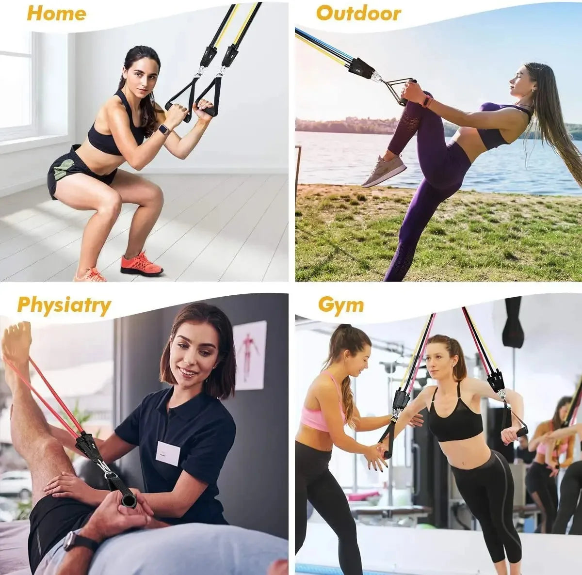 Resistance Bands Set With Door Anchor And Ankle Straps
