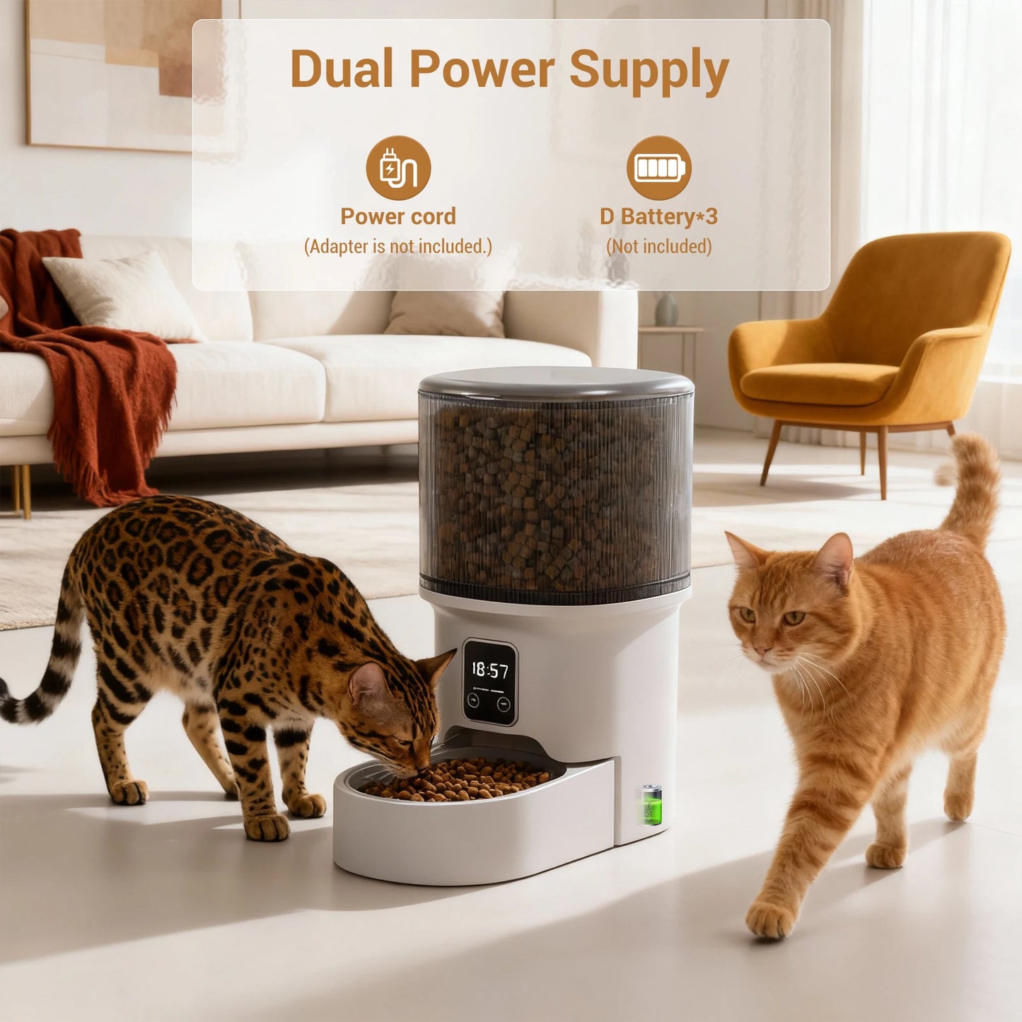 HiMISS Programmable Automatic Pet Feeder With Timer And Precise Portion Control For Cats And Small Dogs