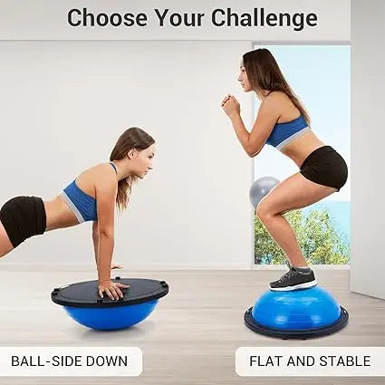 Half Exercise Ball Balance Trainer With Non Slip Base Accessories