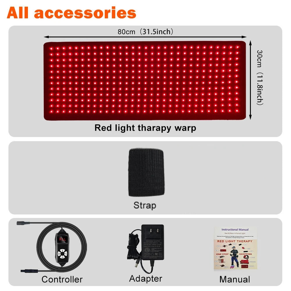 ZONGKUNG Red Light Therapy Pad 660nm 850nm Infrared Wrap Belt