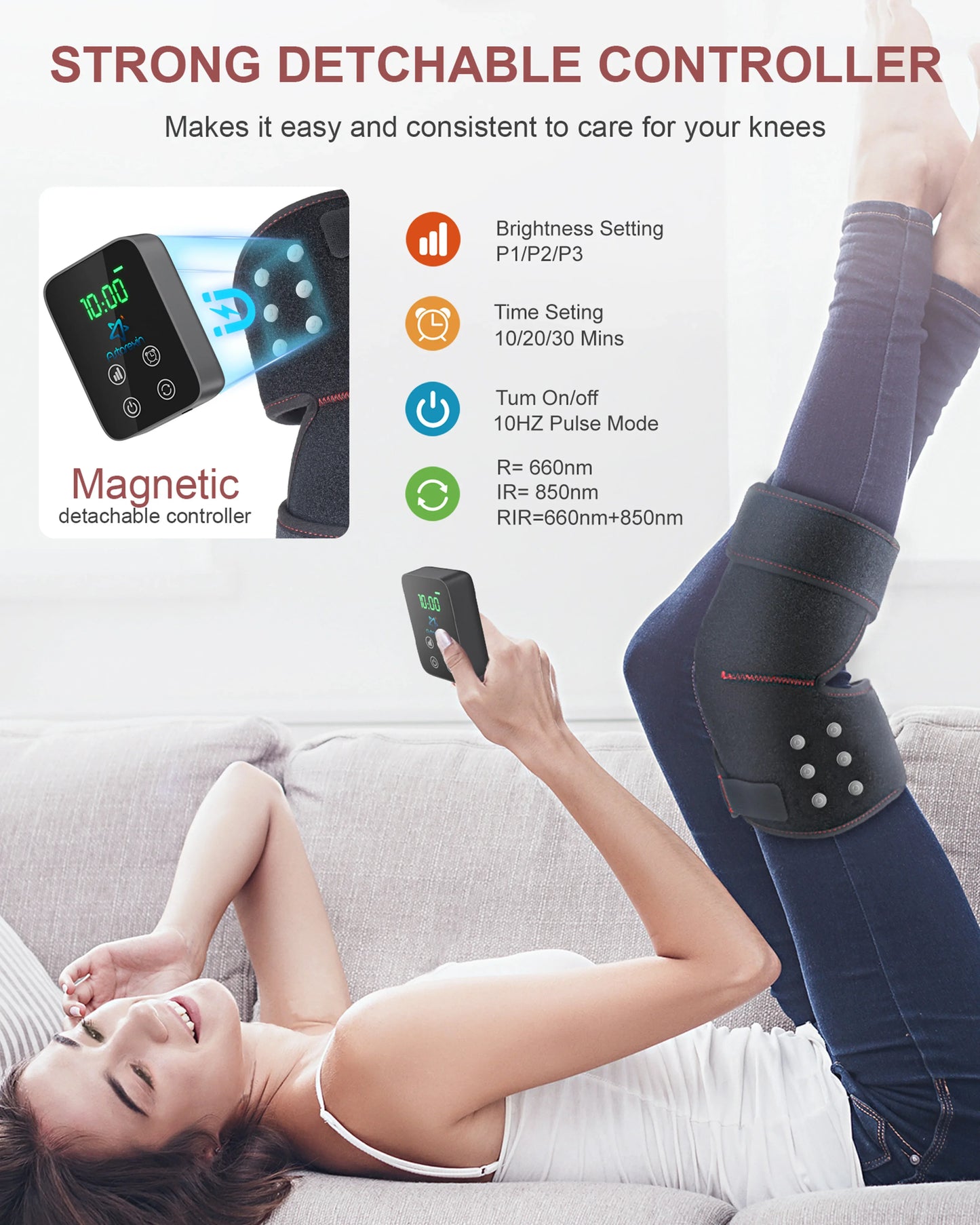 Astarexin Red Light Therapy Electric Heating Knee Massage Pad