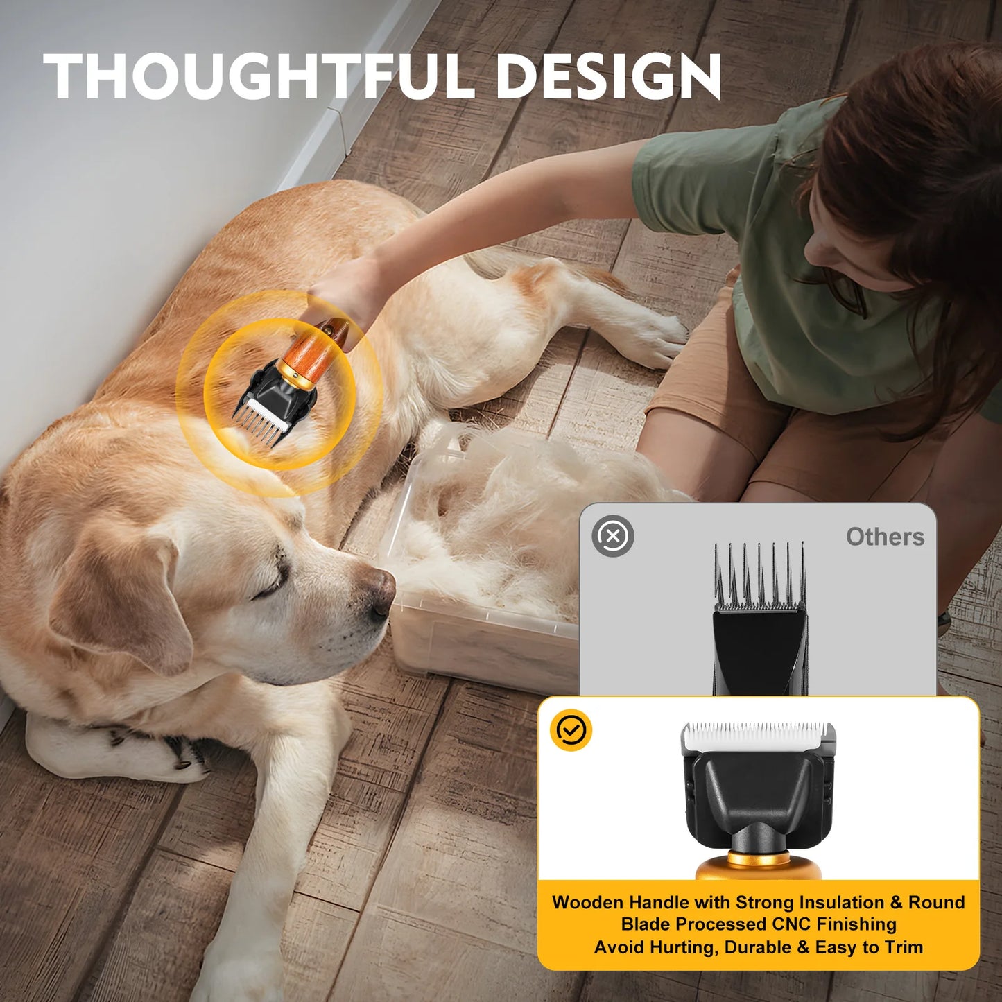 Bymaocar Electric Pet Clipper 55W Corded For Dogs Sheep Goats Low Noise US Plug