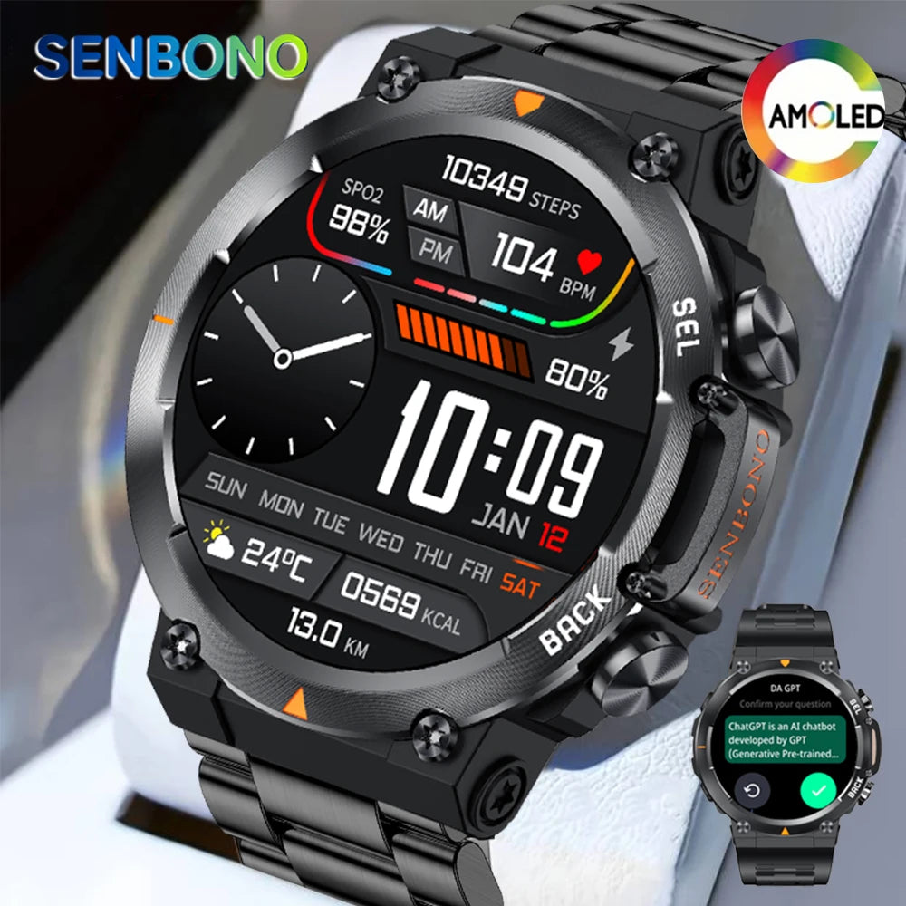 SENBONO MAX18 Smartwatch With AMOLED Display And Bluetooth