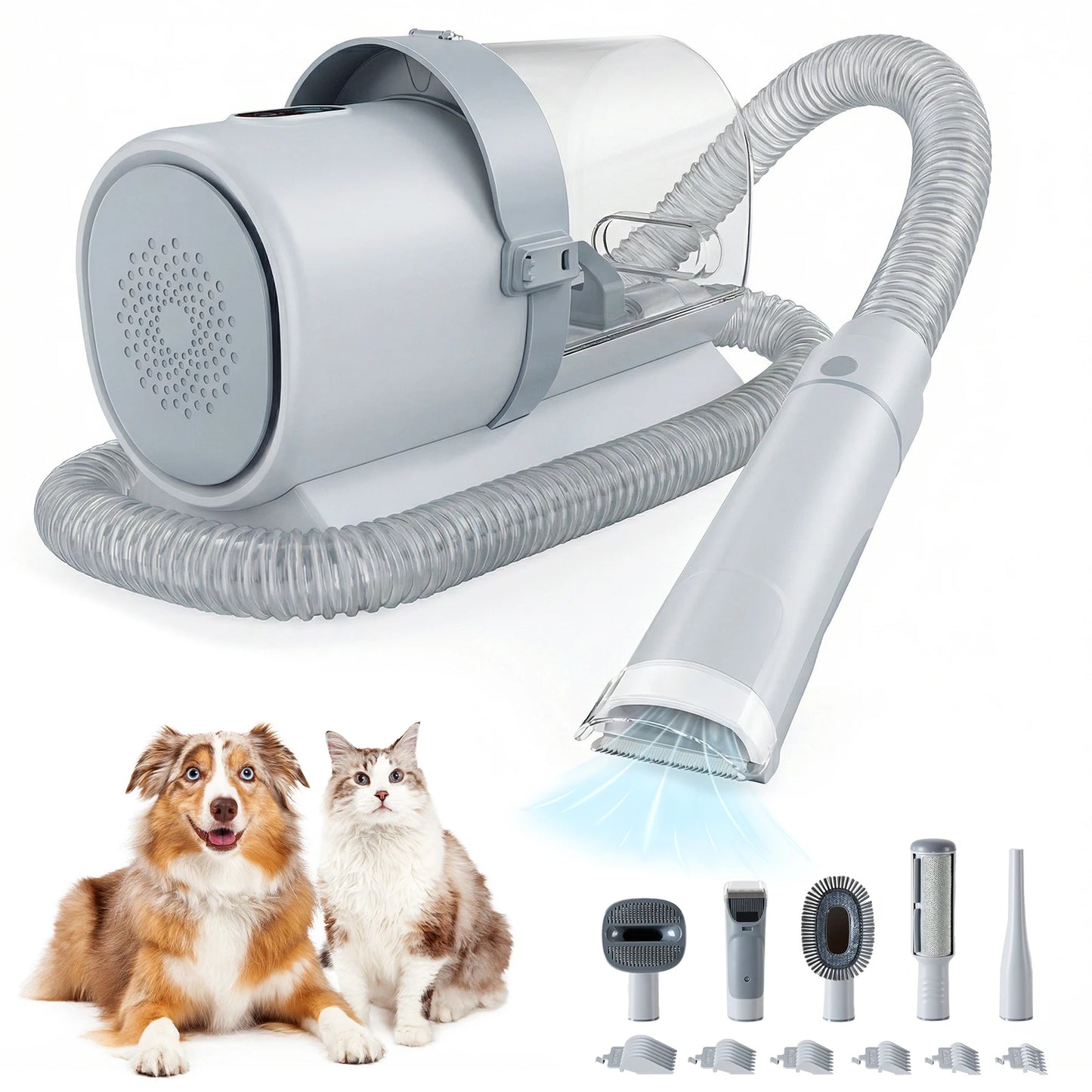 JHK Pet Grooming Vacuum Kit With Cordless Low Noise Clippers And 3 Suction Modes