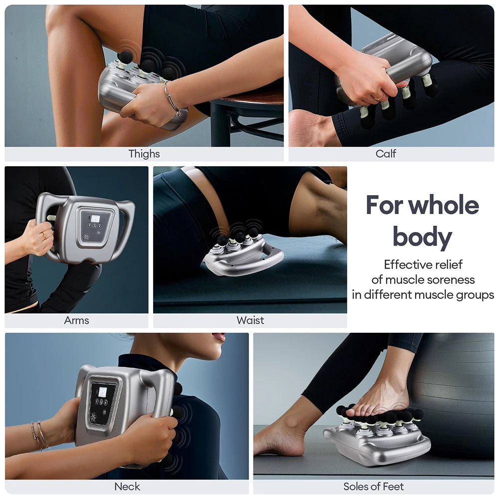 Foreverlily 16 Head Fascia Gun High Frequency Vibration Massage Gun For Back Neck Shoulders