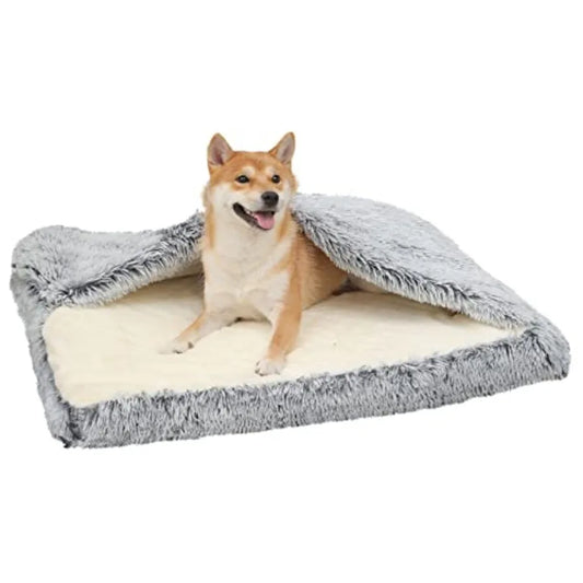 Orthopedic Dog Bed With Cave Cover And Blanket Mat