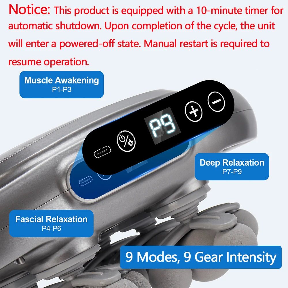 Foreverlily 16 Head Fascia Gun High Frequency Vibration Massage Gun For Back Neck Shoulders