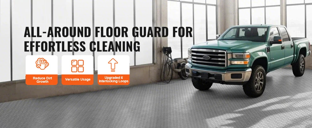 Interlocking Garage Floor Tiles 25 Pack Waterproof Surface Covering For Garages Easy Install