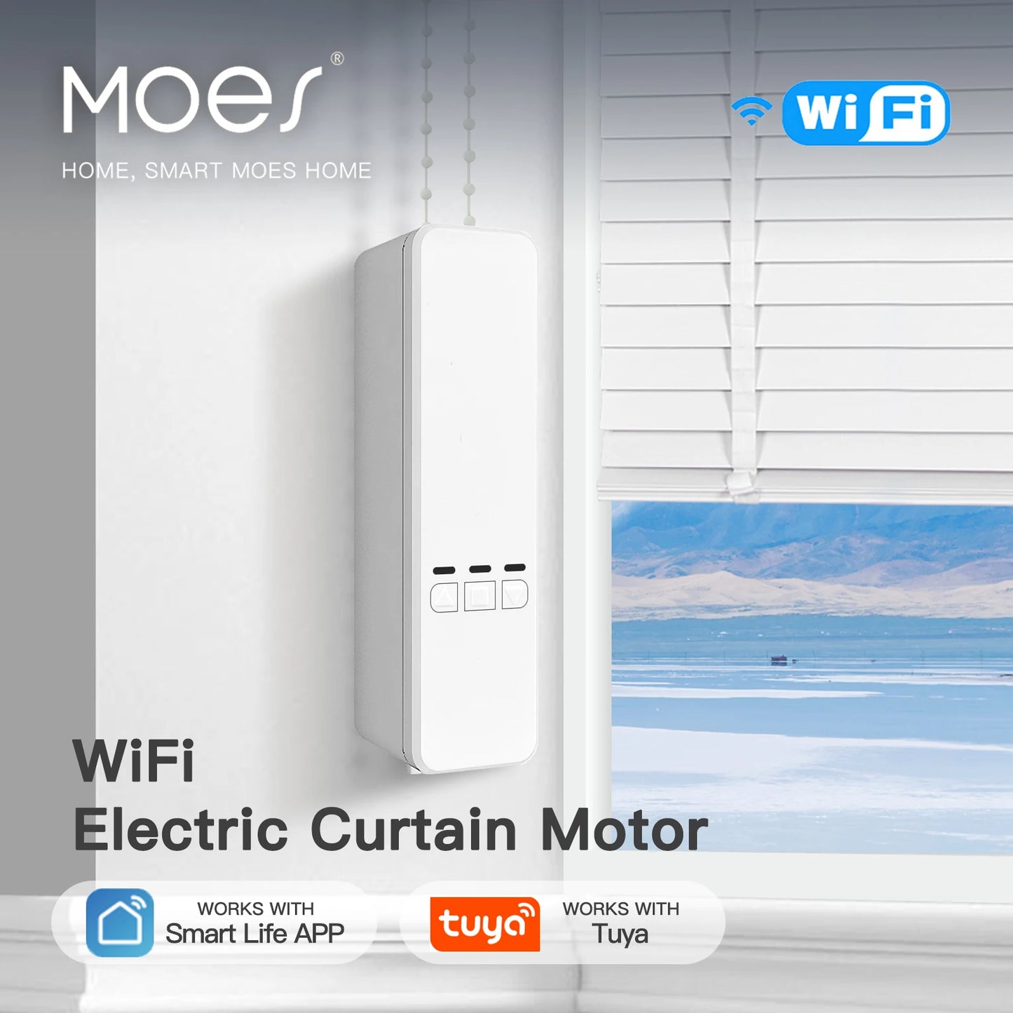 MOES Tuya WiFi Smart Motorized Roller Blinds Kit With Remote