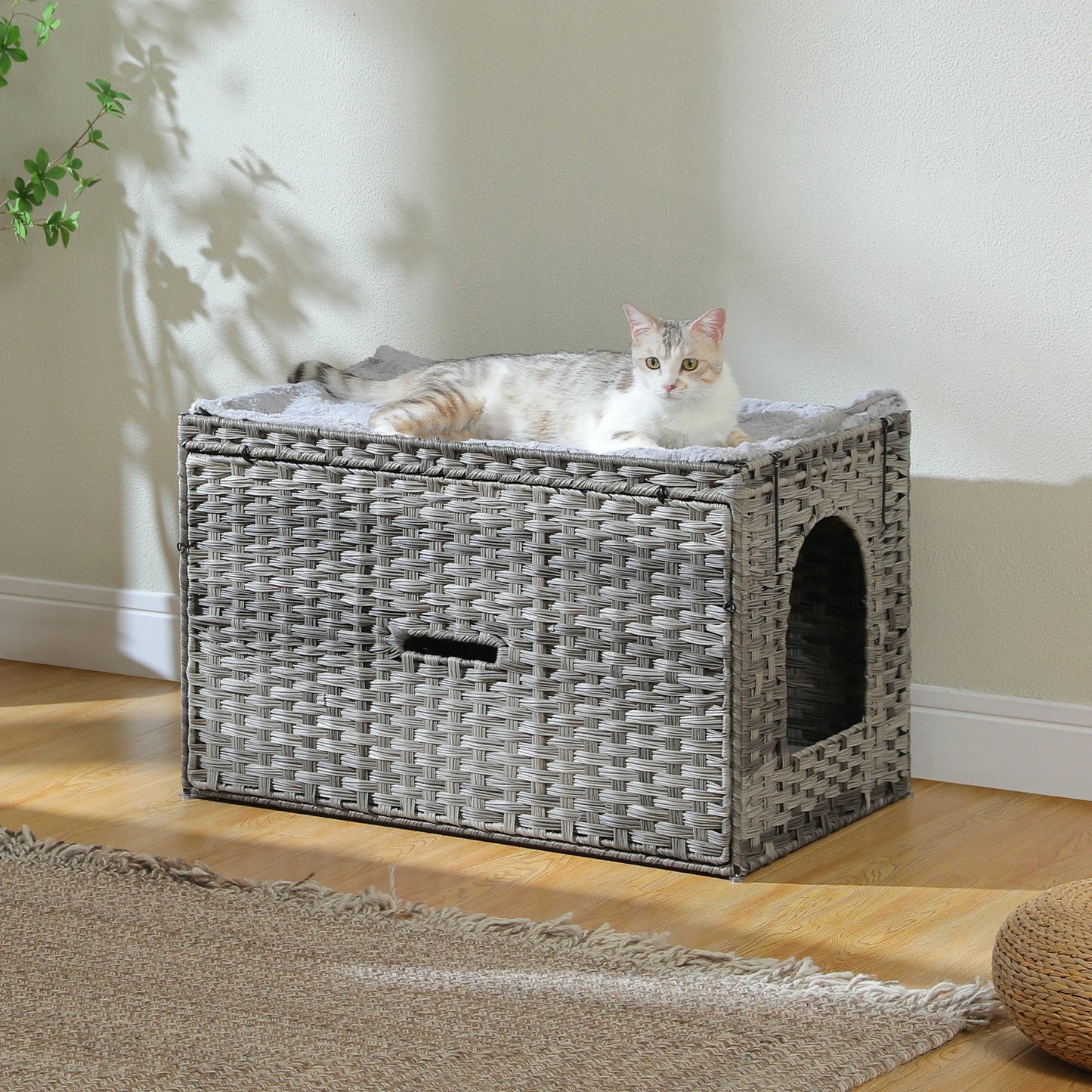 PAWZ Road Rattan Cat Litter Box Enclosure