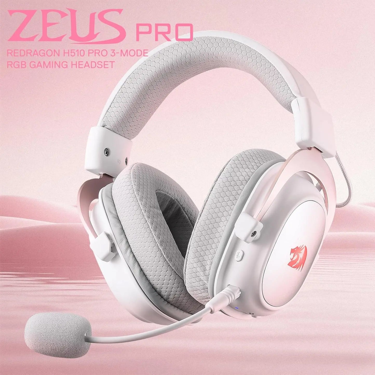 Redragon H510 Pro Three Mode RGB Gaming Headset With Seven One Surround Sound For Immersive Audio