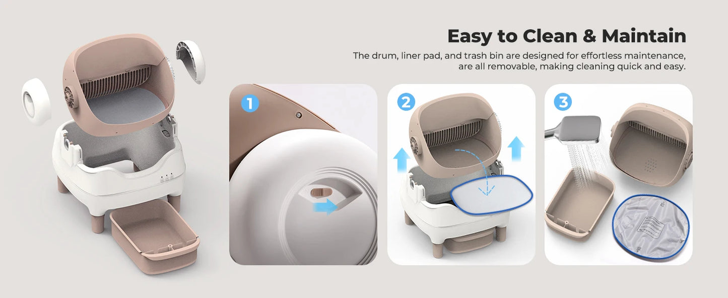Lunapurr Self Cleaning Automatic Cat Litter Box With App Control And Odor Reduction For Multi Cat Homes