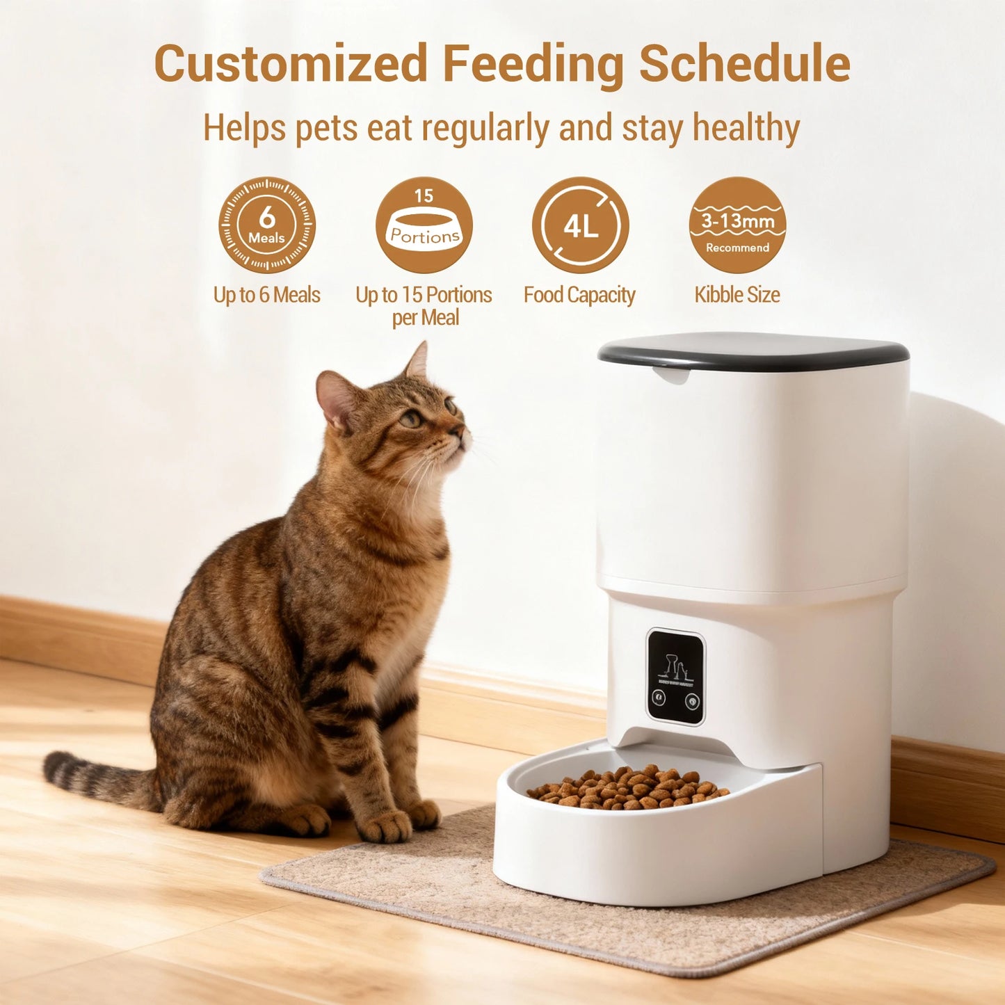 HiMISS Automatic Cat Feeder With Timer Up To Six Meals Daily Programmable Portion Control