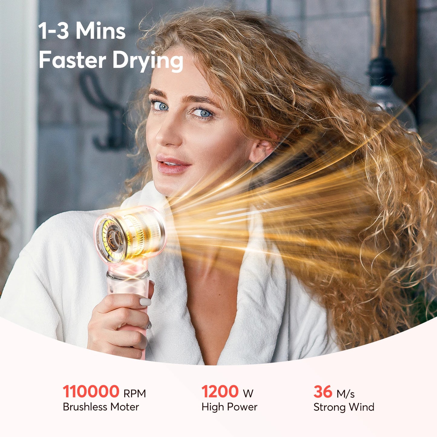 BOPCAL 5-In-1 Hair Dryer Hot Air Comb And Curling Tool