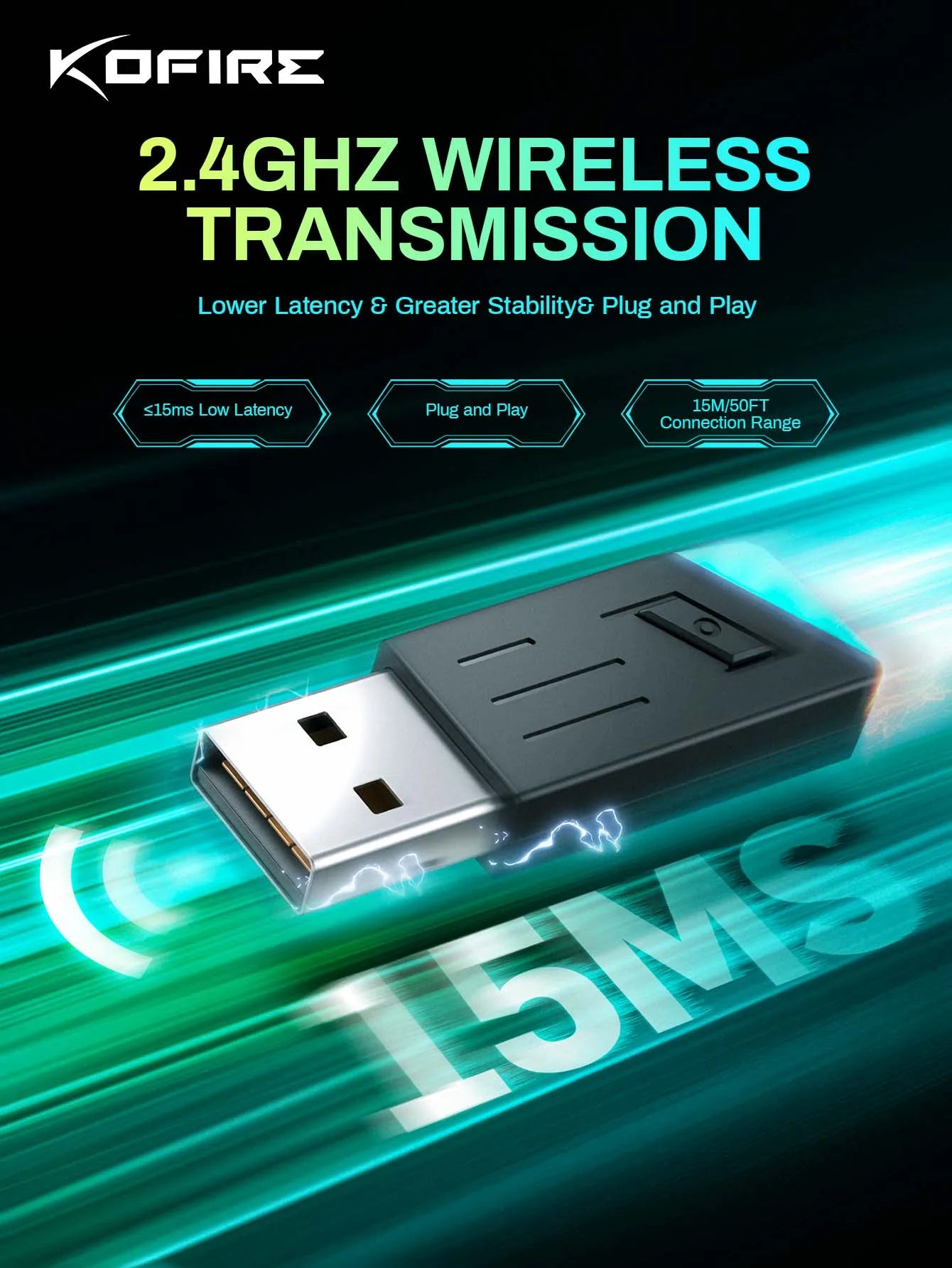 Kofire UG06 Gaming Headset Low Latency Wireless