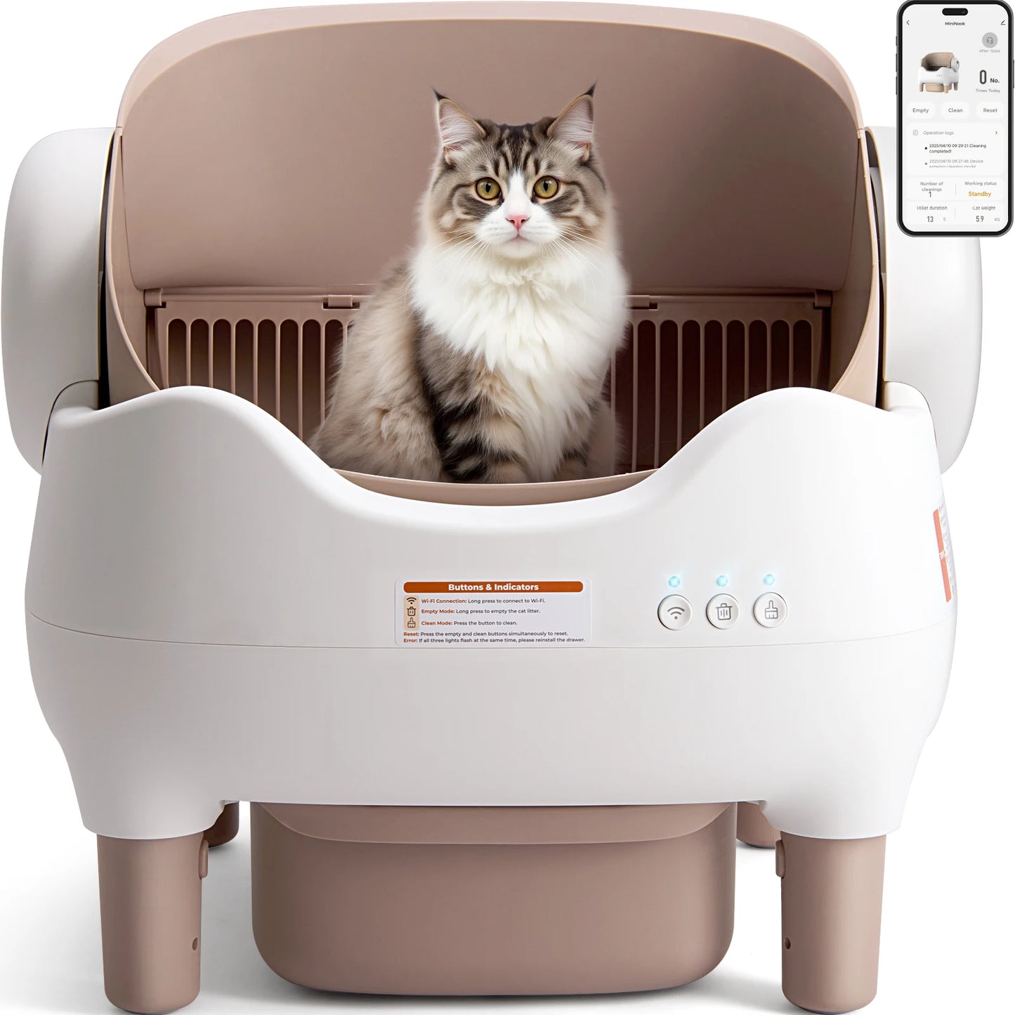 Lunapurr Self Cleaning Automatic Cat Litter Box With App Control And Odor Reduction For Multi Cat Homes