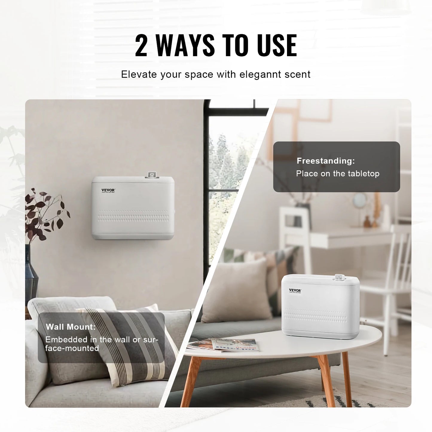 VEVOR Scent Air Diffuser Bluetooth Smart Essential Oil For Home